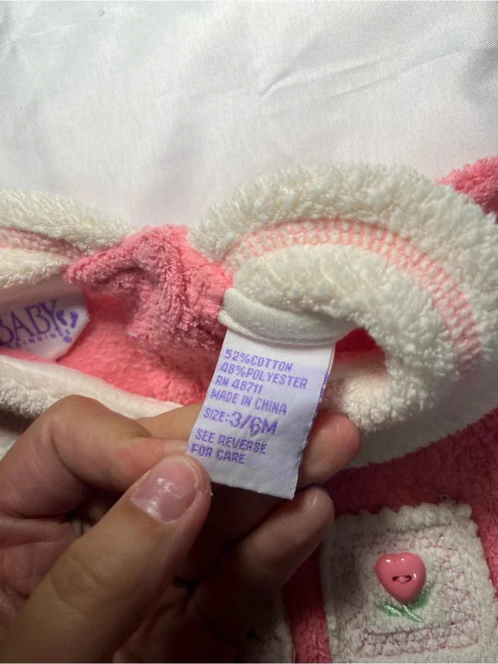 Vintage Baby Beginnings Pink  Sweater 3-6M Floral Embroidered Baby Top